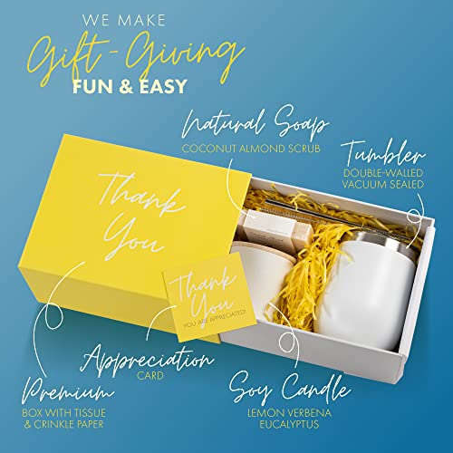 Boxzie Thank You Gifts for Women, Appreciation Gift Box Set, Gratitude Candle Basket - Thoughtful Boxes for Employee, Bos...