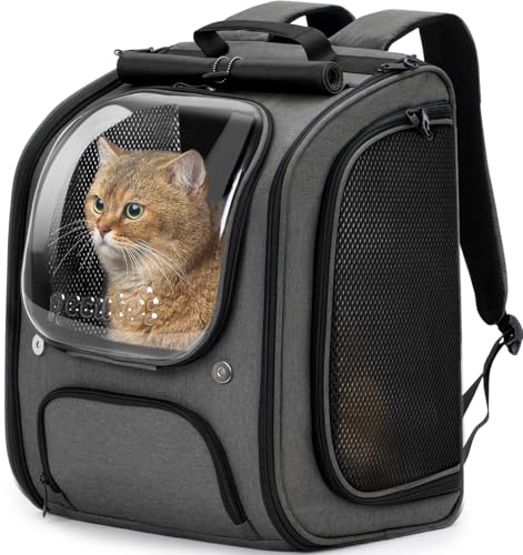 Pecute Cat Backpack Carrier, Large Space Cat Bubble Backpack, Breathable Cat Carrier, Shaded Dog Backpack Carrier, Ergonom...