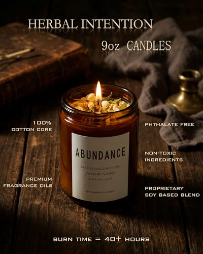 Natural Crystal Candle,Abundance, Crystal Ritual, Spiritual, Money Prosperity, Candle Spell.(Abundance)