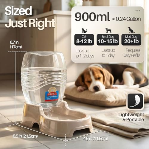 Flexzion Automatic Gravity Pet Waterer for Cat & Dog - Non-Skid & Easy-Clean Auto Replenish Water Dispenser Drinking Bowl...