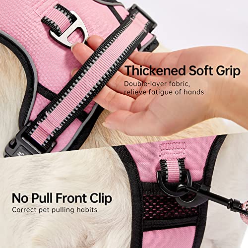 NESTROAD No Pull Dog Harness,Adjustable Oxford Medium Dog Harness with Leash,Reflective No-Choke Pet Vest Harness with Eas...