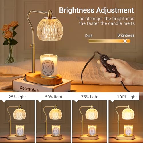 NVRGIUP Candle Warmer, Candle Warmer Lamp with Timer & Dimmer Height Adjustable Scented Candles, with 2 * 50W Bulbs for Ho...