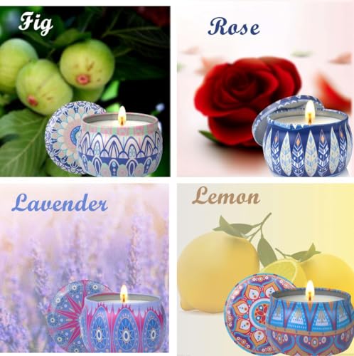 Scented Candles Gift Set for Home - 4 Pack Large 4.4 Oz Soy Wax Candles, Aromatherapy for Relaxation & Stress Relief, Lave...