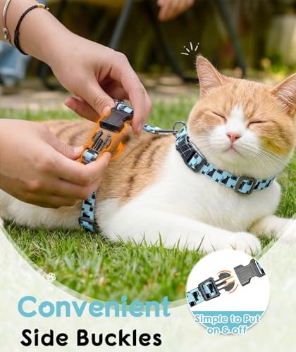 Halypet Cat Harness and Leash Set, Escape Proof 3-in-1 Adjustable Harness for Cats & Kitten, Soft Lightweight, Easy On & C...