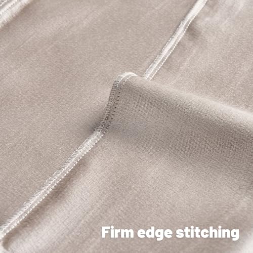 FUTEI Cream Chenille Decorative Throw Pillow Covers 18x18 Inch Set of 2,Soft Embossed Striped Textured Cushion Case,Modern...
