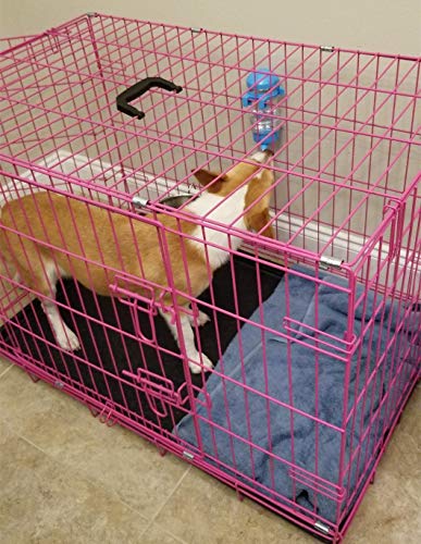 No Drip Dog Kennel Water Bottle Dispenser for Crate, 400ml Dripless Pet Drinking Fountains Kettle with Automatically Feedi...