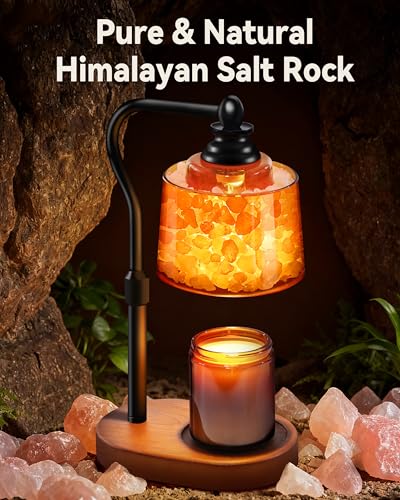 CaHomet 3-in-1 Candle Warmer Lamp with Timer Dimmable, Himalayan Salt Lamp & Passive Diffuser, Gifts for Women, House Warm...