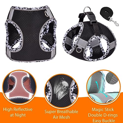 PETPUBGNZS Cute Plaid No Pull Dog Harness for Small Dogs Soft Mesh Small Dog Harness and Leash Set Easy Walk Step in Puppy...