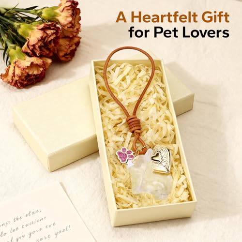 Corgi Dog Hair Collector Keychain Dog Fur Keepsake Pet Memorial Gifts for Dogs Pets Fur Memory Charm with Storage Photo