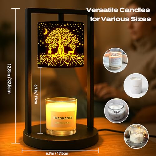 Candle Warmer Lamp with Timer Dimmer, 4 Adjustable Brightness Electric Candle Wax Melt Warmer, Best Birthday Gifts for Wom...