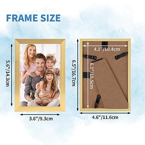 WIFTREY 4x6 Picture Frame Gold, 4 x 6 Photo Frames Bulk for Wall Hanging or Tabletop Display, 18 Pack