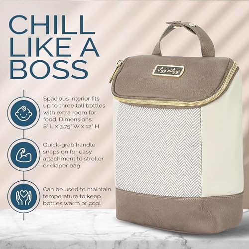 Itzy Ritzy Insulated Bottle Bag – Keeps Bottles Warm or Cool - Holds 3 Bottles & Features Interior Pocket for Ice Pack (No...