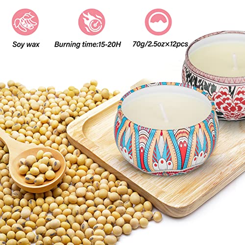 Scented Candles Gifts for Women, 12 Pack Candles for Home Scented, 300 Hour Long Lasting Soy Wax Candles Gifts Sets, Birth...