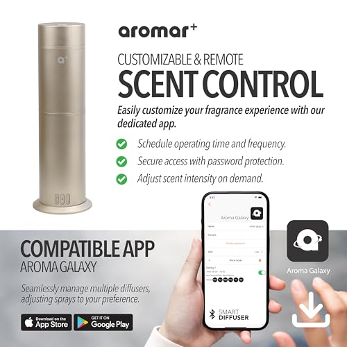 AROMAR Smart Waterless Oil Diffuser - Cold-Air Essential Scent Machine, App-Controlled, Covers 1000 Sq.Ft - Includes 'New ...