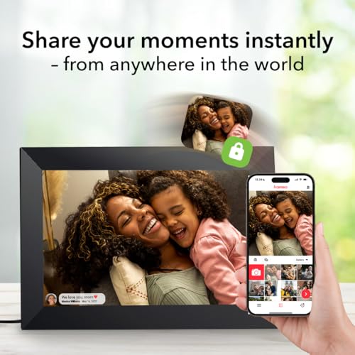 FRAMEO 10.1 inch 32GB Digital Picture Frame, IPS LCD Touch Screen, Auto-Rotate Easy Setup to Share Photos & Videos via Fra...