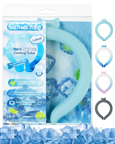 Neck Cooling Tube Wraps Ice Ring Neck Cooler Personal Ice Pack Wrap for Hot Weather Gel Reusable Wearable Gel Cooling for ...