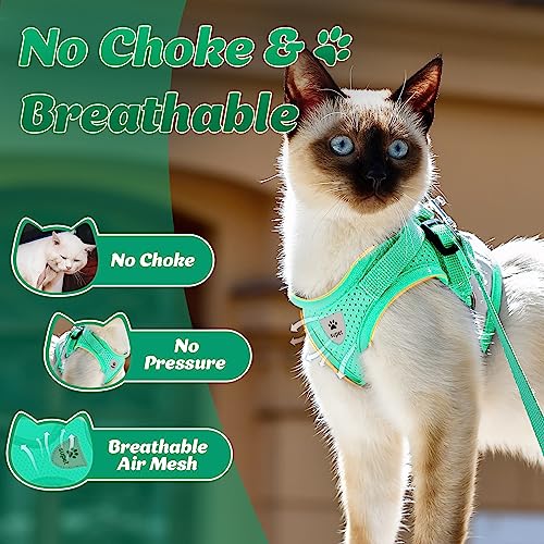 Supet Cat Harness and Leash Set - Soft Mesh Adjustable Cat Vest Harness with Reflective Strap for Walking Cat and Puppy Ra...