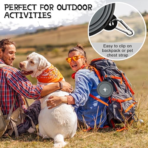 Collapsible Dog Bowls for Travel, 2-Pack Dog Portable Water Bowl for Dogs Cats Pet Foldable Feeding Watering Dish for Trav...