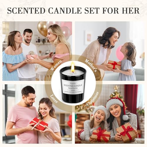 12 Pack Scented Candles Gifts Set for Women and Men, Candles for Home Scented, Natural Soy Wax 180H Long Burning, Aromathe...