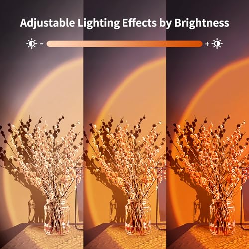 Neroupe Sunset Lamp Projector with APP & Button Control, 360 Degree Rotation Multiple Colors Changing LED Lamp Night Ligh...