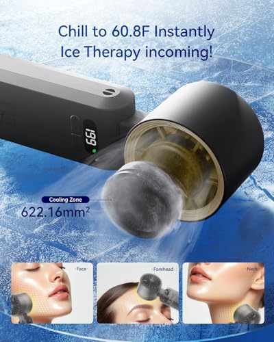 Handheld Portable Turbo Fan with Ice Cooler, Speed (1-199) 5500mAh Rechargeable Personal Fan,[20H Cooling Time] Mini Yet P...
