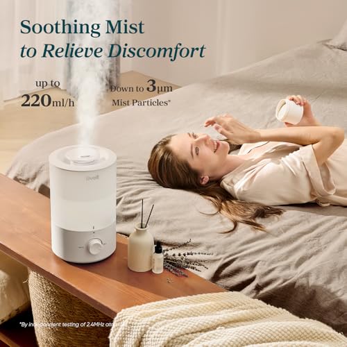 LEVOIT - Humidifiers for Bedroom - Quiet (3L Water Tank) - Cool Mist/Top Fill/Essential Oil Diffuser/25Watt - Home/Large R...