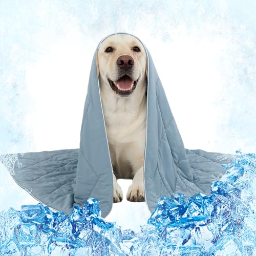 40x60in Large Cooling Blanket for Dogs - Machine Washable Soft Blanket with Q-MAX>0.4, Fits Medium Large Dogs, Summer Cool...