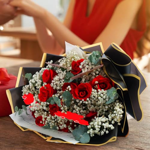Duyasurs 20 Sheets Floral Wrapping Paper, Waterproof Bouquet Wrapping, 22.8x22.8IN, Florist Supplies Packaging Paper, DIY ...