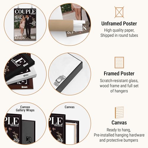 Personalized Couple Magazine Cover with Photo – Custom COUPLE Poster, Anniversary Engagement Valentines Gift for Him Her, ...