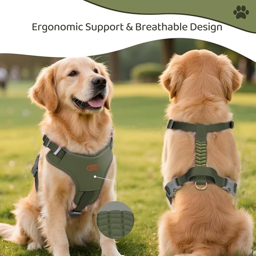 Xlife No-Pull Dog Harness for Medium Dogs - Easy On/Off Adjustable Vest with 3D Air Cushion, Safety Buckle & No-Choke D Ri...