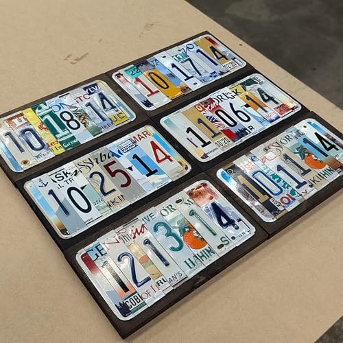Personalized License Plate Date Sign – Custom Anniversary Sign – Handmade from Real Cut License Plates – Wedding, 10th Ann...