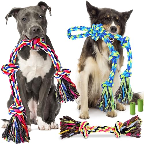 Forfon Tough & Strong Dog Toy for Aggressive Chewers – Tough Chew Toys for Large Dogs, Ideal for Tug-of-War & Teeth Cleani...