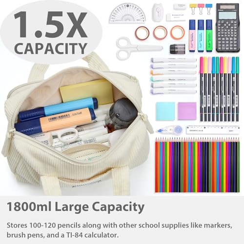 SPACEMATE Pencil Case Pouch Box Bag School Supplies Girls Boys Kids, Cute Preppy Stuff Large Big Capacity Aesthetic Pen Or...