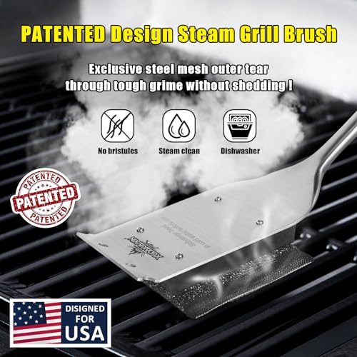 XUDAKAIXIN Grill Brush Bristle Free,Unique Steel Fibers Pad [Safe & Efficient] Perfect for Any Grill/Flat Tops Griddles,Sa...