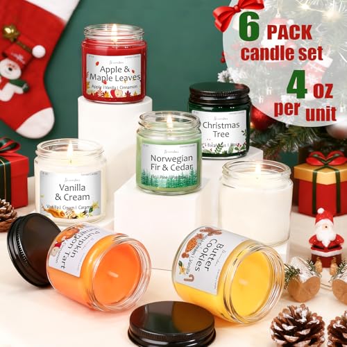 Christmas Candles Scented Candle Set: 6 Pack Christmas Scents Candle Bulk Home Scented - Holiday Candle Gifts for Women an...