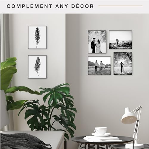MCS Format 8x10 Picture Frame Black, Vertical & Horizontal Wall Hanging Picture Frame for Photos & Art Prints (6-Pack)