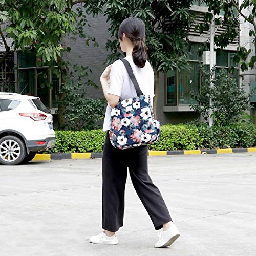 KAMO Floral Tote Bag - Waterproof Lightweight Handbags Travel Shoulder Bag for Hiking Yoga Gym Swimming Travel Beach