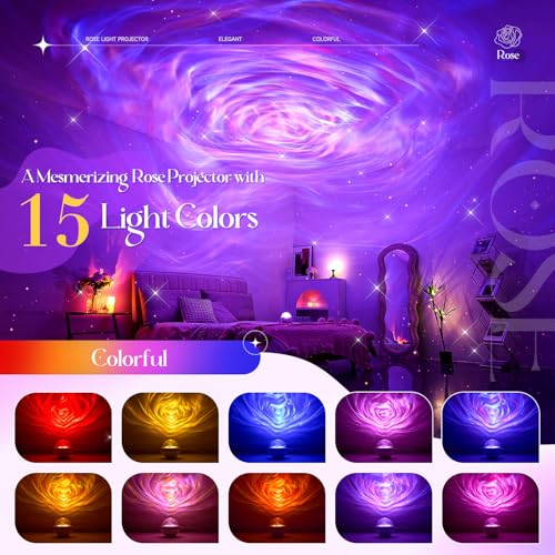 PIKOY Ambient Lighting with 11 Mixed+4 Solid Colors for Teen Girl Gifts Trendy Stuff Rose Flower Mood Light Sunset Lamp Di...