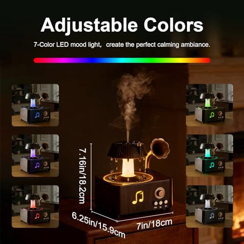 Morbou Raindrop Aroma Diffuser Room Humidifier with White Noise, 7-Color Air Mist Essential Oil Diffuser Sleep Sounds Arom...