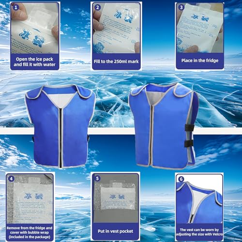 Ice Vest, Cooling Vest for Men & Women with 26 PCS Ice Packs, Adjustable Cool Vests for Working Hot Weather
