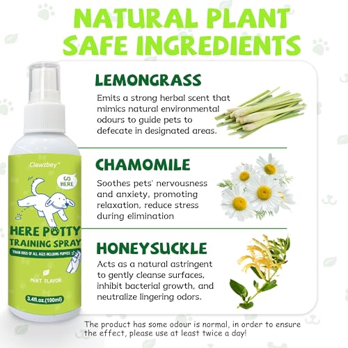 Clawzbey Dog Potty Training Spray Set, No-Go Spray & Here Potty Training Spray, Puppy Essentials, Stops Urination & Markin...