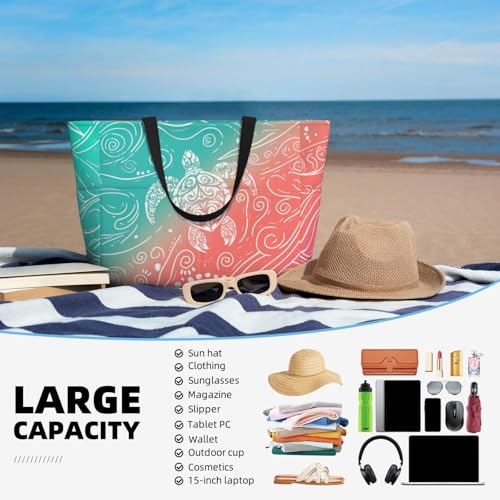 NLZI Beach Bag for Women Beach Tote Bag Waterproof Sandproof Large Bags with Zipper Big Capacity for Vacation Travel