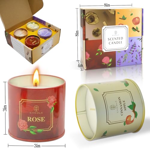 Mothers Day Gifts, Scented Candles, 4 Pack Long Lasting Soy Wax Candles Gift Set Birthday Gifts for Women, Party Favors De...