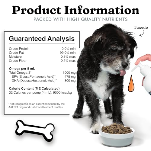 Fish Oil for Dogs - Healthy Skin & Coat, Salmon, Pollock, All Natural Supplement for Pets, Itching Scratching Allergy & In...