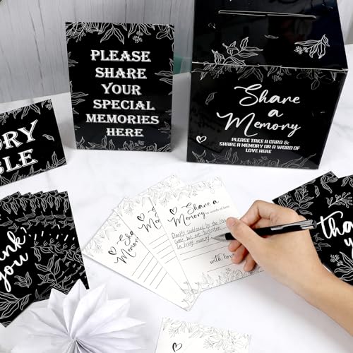 gisgfim 56 Pcs Share a Memory Box for Celebration of Life Funeral Memory Card Box Decorations Memory Cards Sign for Card B...