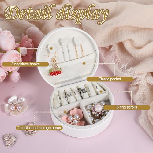 Yuanan 12PCS Mini Jewelry Box Bulk, Mini Leather Bridesmaid Jewelrys Gift Box, 4 Grid Travel Jewelry Boxes for Women, 3.9 ...