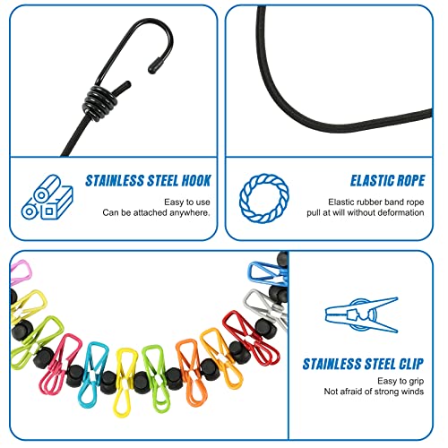 Retractable Portable Clothesline for Travel，Clothing line with 12 Clothes Clips, for Indoor Laundry Drying line,Outdoor Ca...