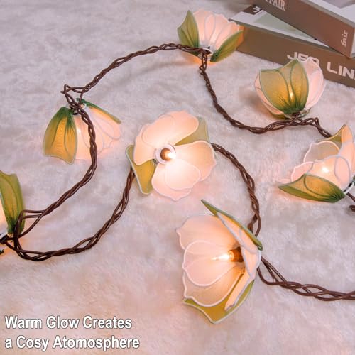 TWINKVILLA Decorative String Lights Plug in with 10 Bulbs, Flower Garland Fairy Lights Connectable Weatherproof Outdoor In...
