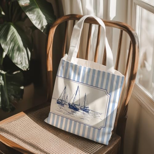 VIIJJUE Tote Bag Gifts for Women, Canvas Aesthetic Reusable Grocery Bags Shopping Bags