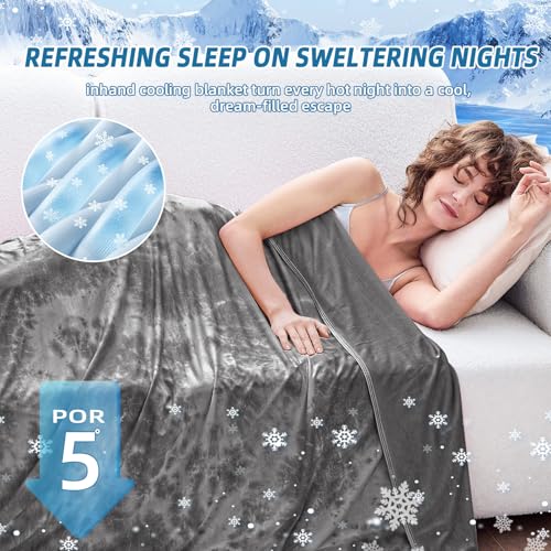 inhand Cooling Blanket Queen Size (90"x90"), Cooling Blankets for Hot Sleepers, Absorbs Heat to Keep Adults Cool For Summe...
